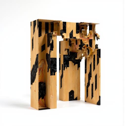 Burnt wood memory artifact, study 6