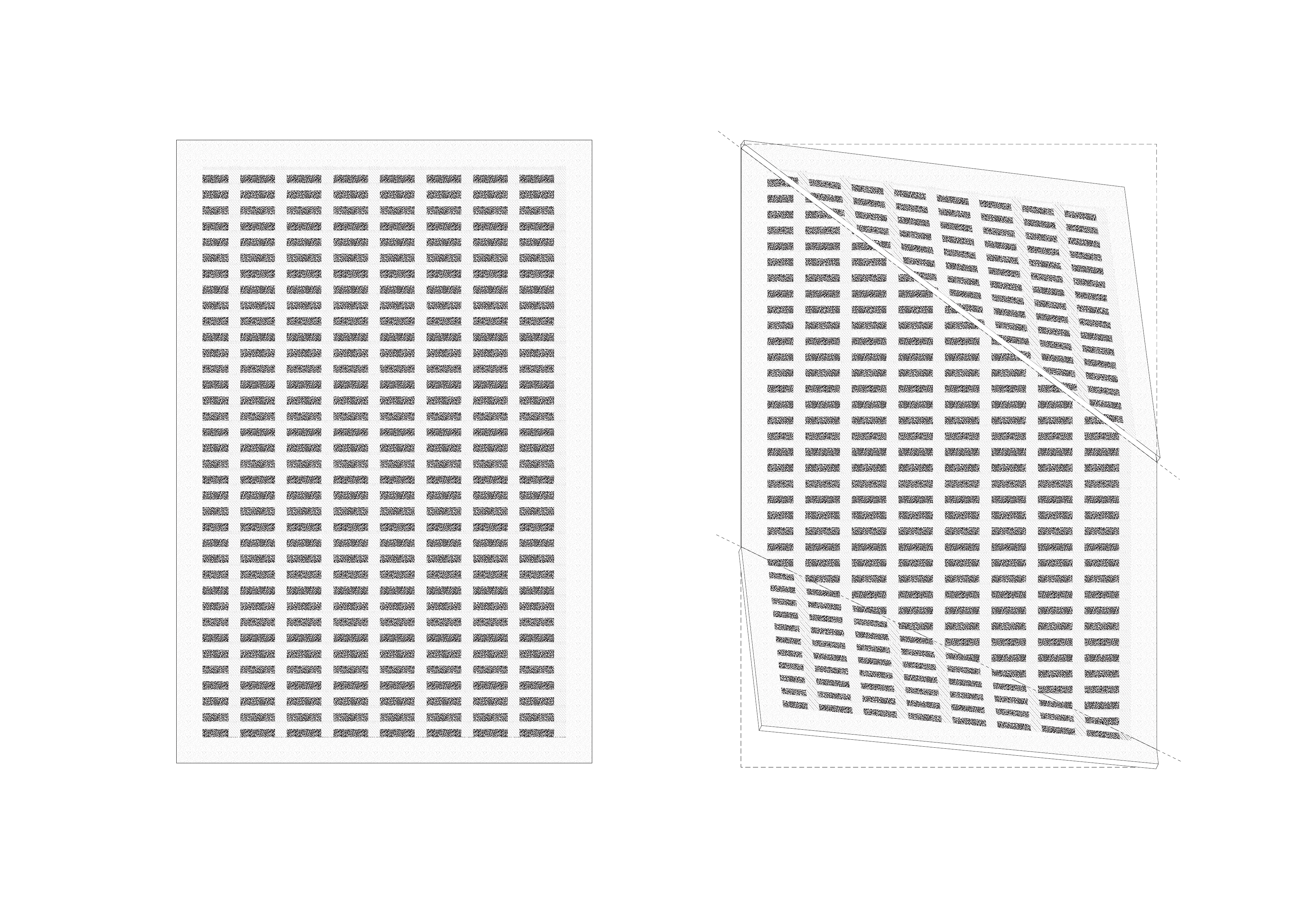 Digital grid study, printed board flat and bent