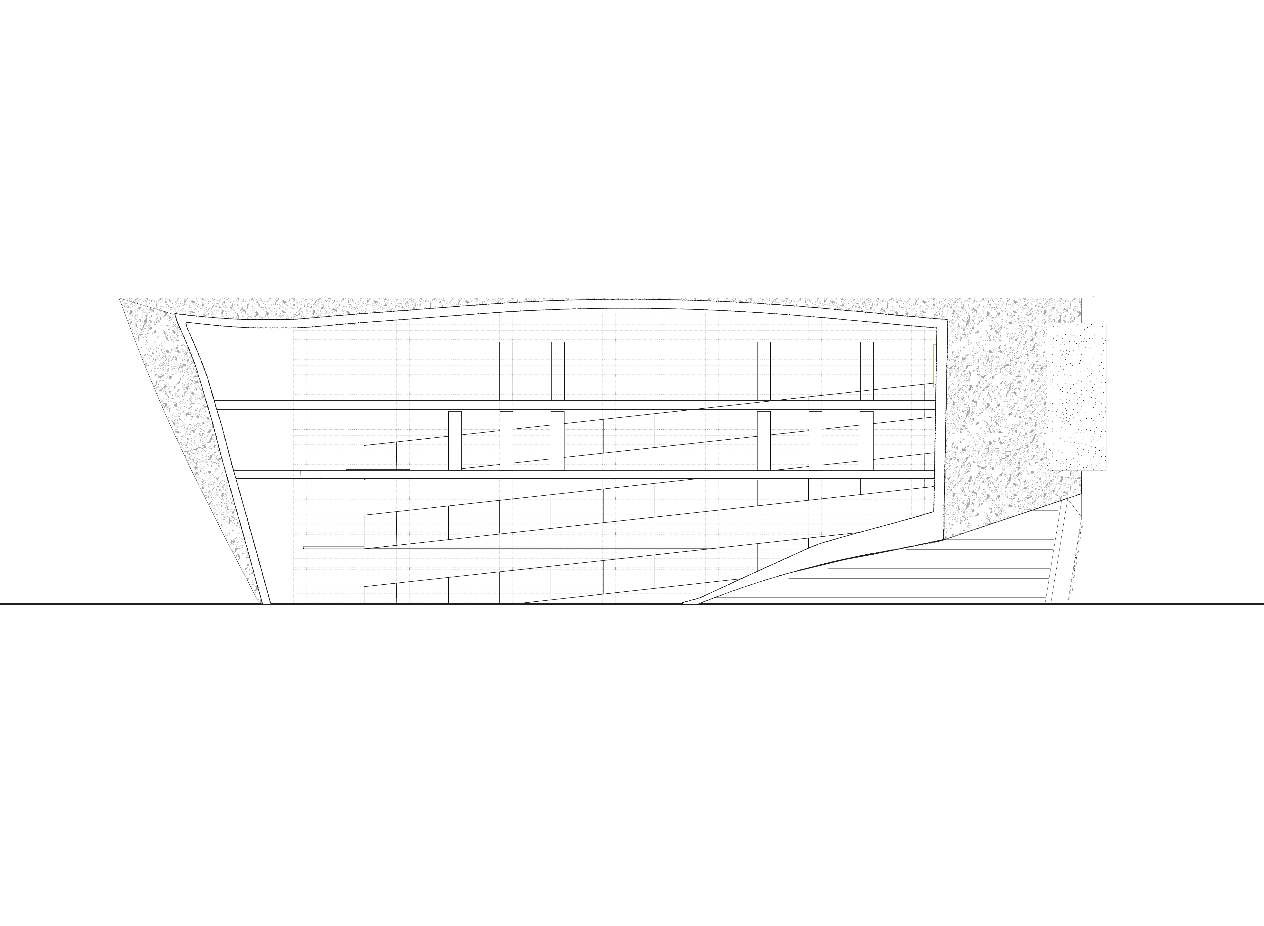 Grid study drawing, long section
